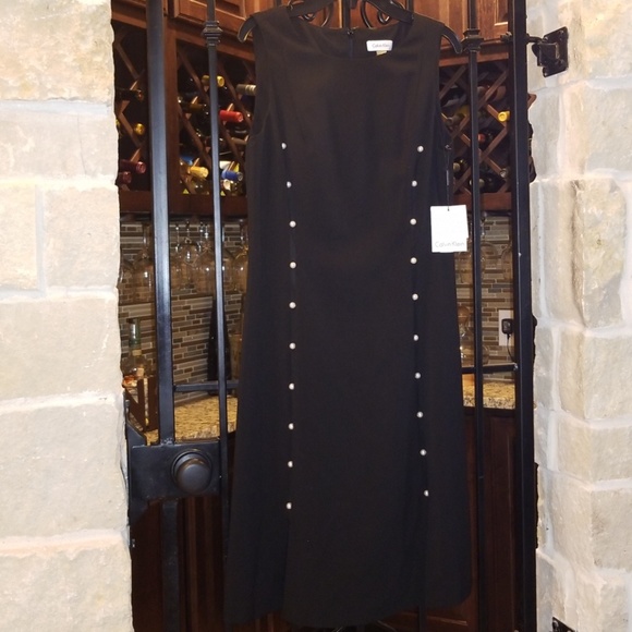 🆕 Calvin Klein Pearl Detail A-Line Dress - Picture 5 of 10
